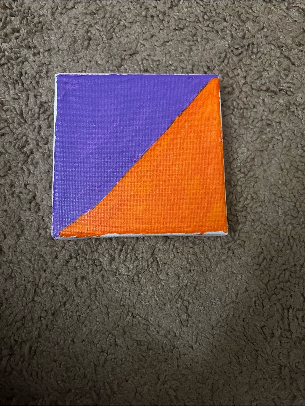Abstract Diagonal Two-Tone Canvas Art - Purple and Orange